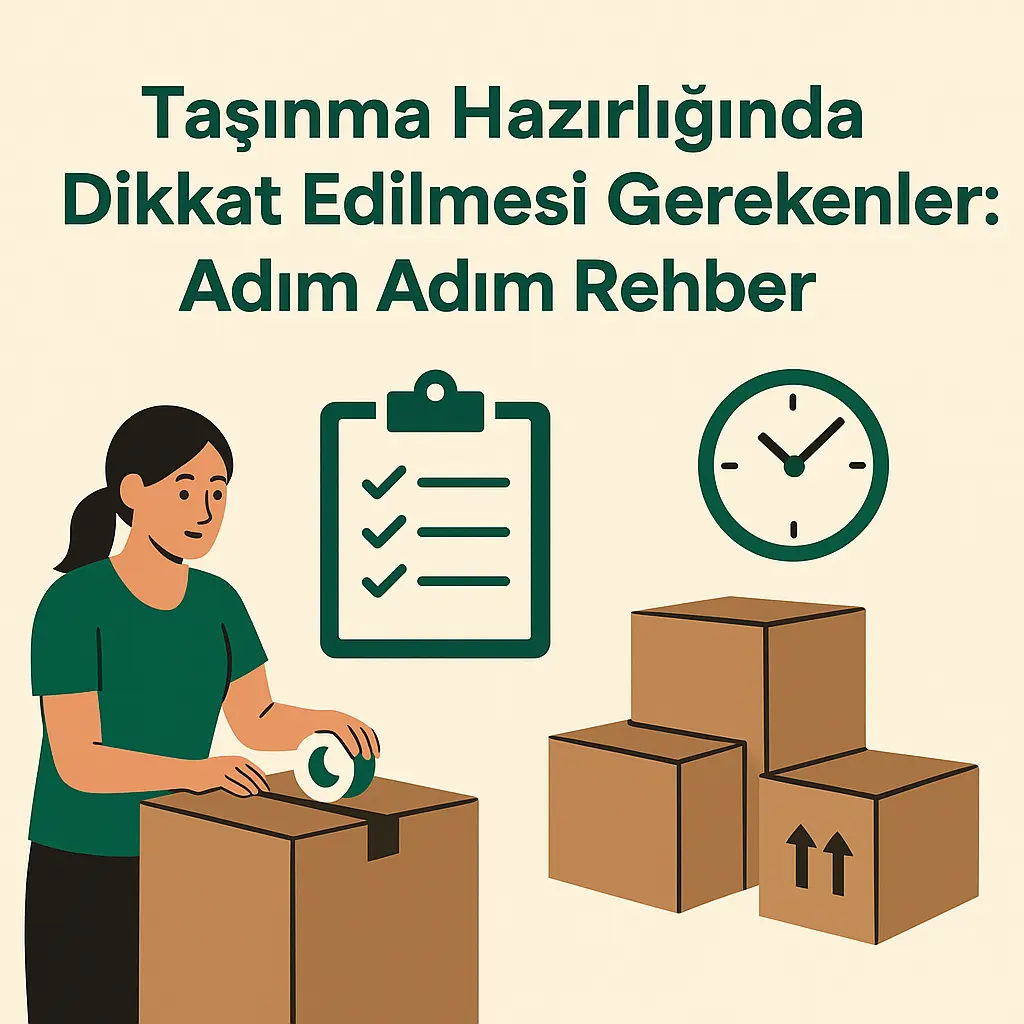 Taşınma için hazırlanan kutular ve malzemeler